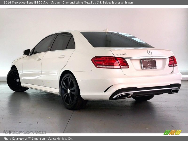 Diamond White Metallic / Silk Beige/Espresso Brown 2014 Mercedes-Benz E 350 Sport Sedan