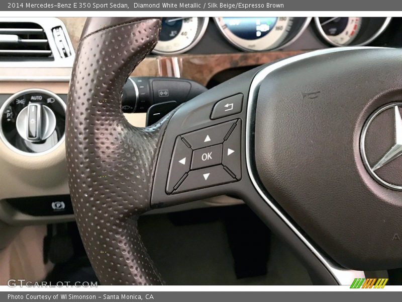 Diamond White Metallic / Silk Beige/Espresso Brown 2014 Mercedes-Benz E 350 Sport Sedan