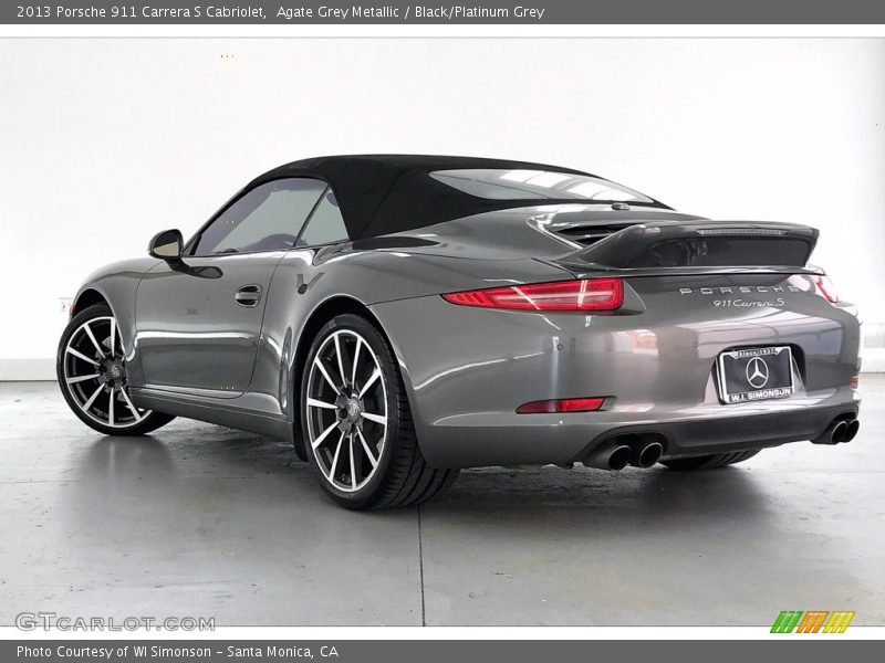 Agate Grey Metallic / Black/Platinum Grey 2013 Porsche 911 Carrera S Cabriolet