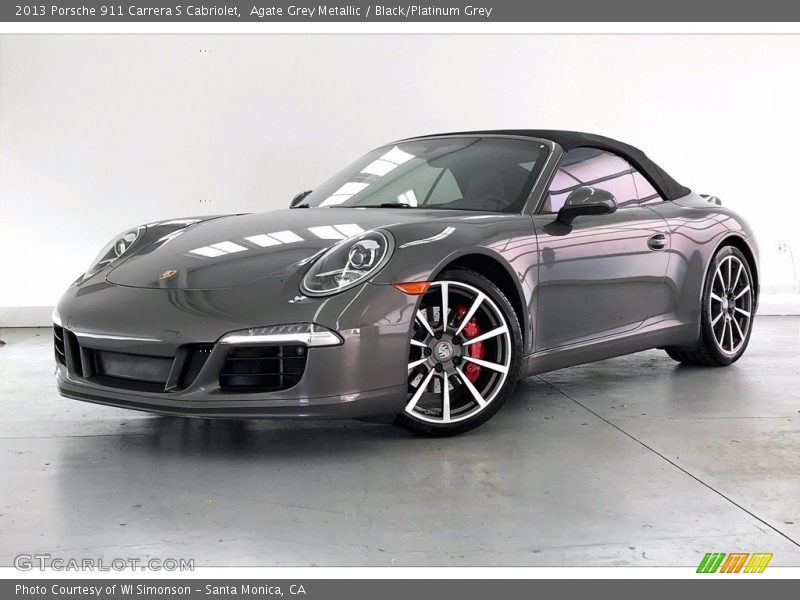 Agate Grey Metallic / Black/Platinum Grey 2013 Porsche 911 Carrera S Cabriolet