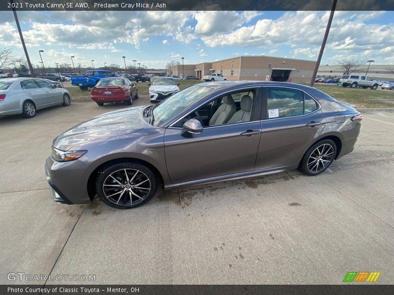 Predawn Gray Mica / Ash 2021 Toyota Camry SE AWD