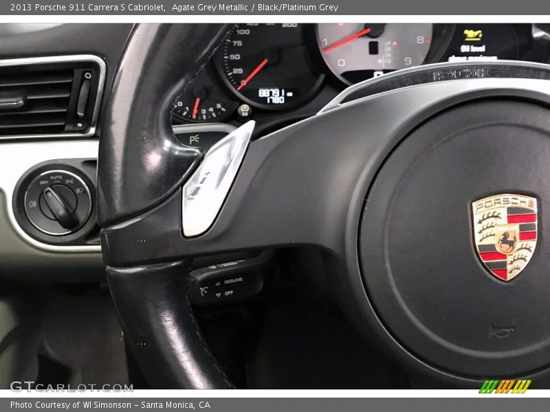 Agate Grey Metallic / Black/Platinum Grey 2013 Porsche 911 Carrera S Cabriolet