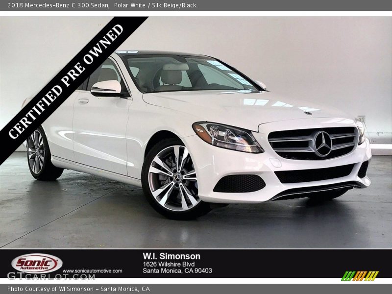 Polar White / Silk Beige/Black 2018 Mercedes-Benz C 300 Sedan