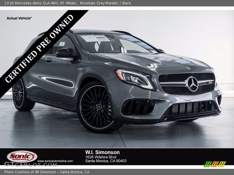 Mountain Grey Metallic / Black 2018 Mercedes-Benz GLA AMG 45 4Matic