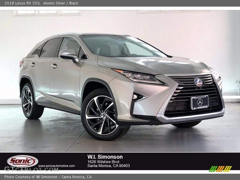 Atomic Silver / Black 2018 Lexus RX 350