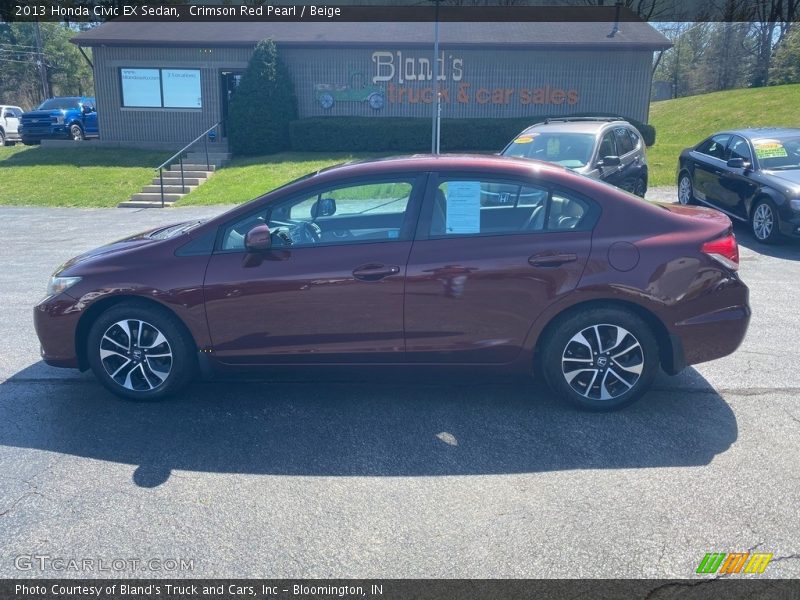 Crimson Red Pearl / Beige 2013 Honda Civic EX Sedan