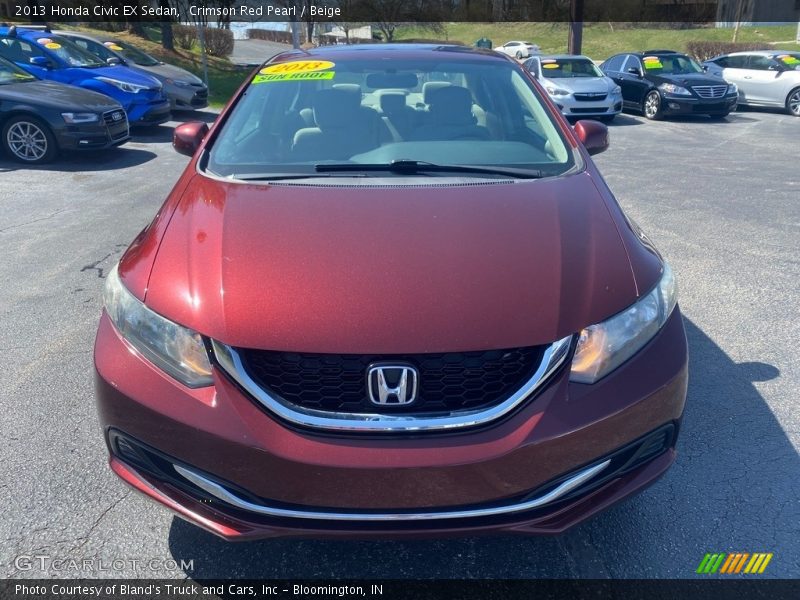Crimson Red Pearl / Beige 2013 Honda Civic EX Sedan