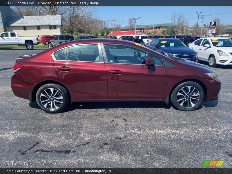 Crimson Red Pearl / Beige 2013 Honda Civic EX Sedan