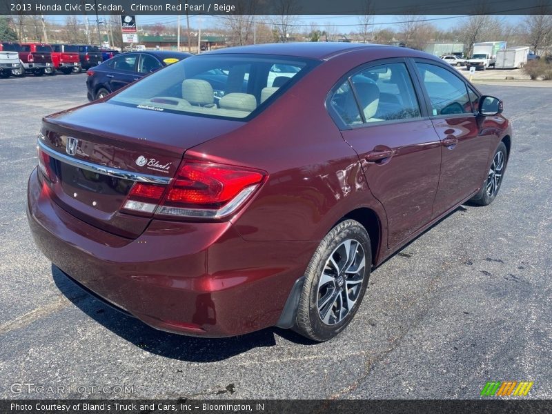 Crimson Red Pearl / Beige 2013 Honda Civic EX Sedan