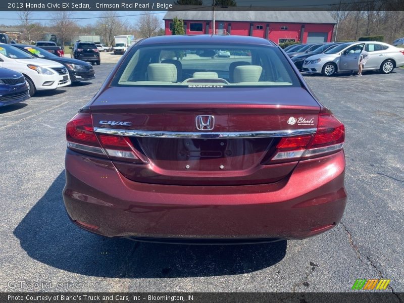 Crimson Red Pearl / Beige 2013 Honda Civic EX Sedan