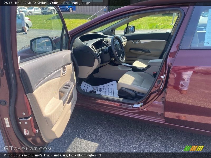 Crimson Red Pearl / Beige 2013 Honda Civic EX Sedan