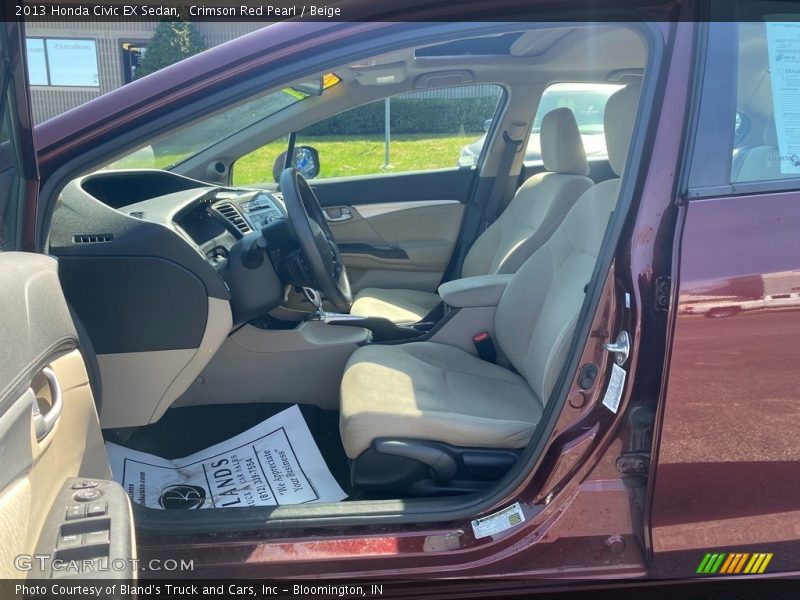 Crimson Red Pearl / Beige 2013 Honda Civic EX Sedan
