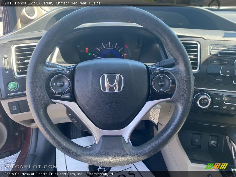Crimson Red Pearl / Beige 2013 Honda Civic EX Sedan