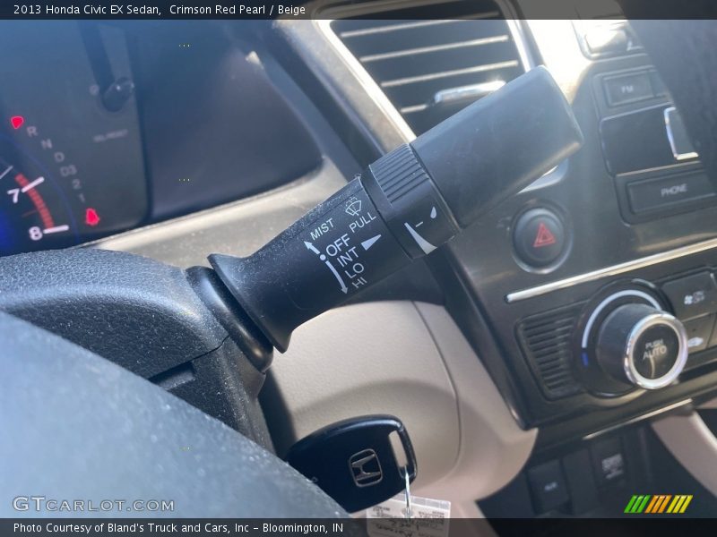 Crimson Red Pearl / Beige 2013 Honda Civic EX Sedan