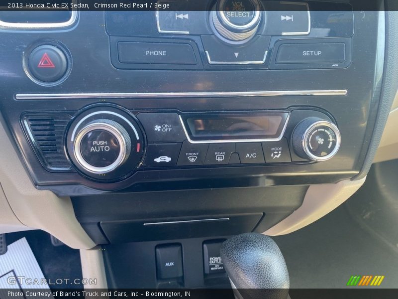 Crimson Red Pearl / Beige 2013 Honda Civic EX Sedan