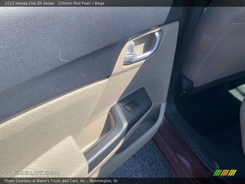 Crimson Red Pearl / Beige 2013 Honda Civic EX Sedan
