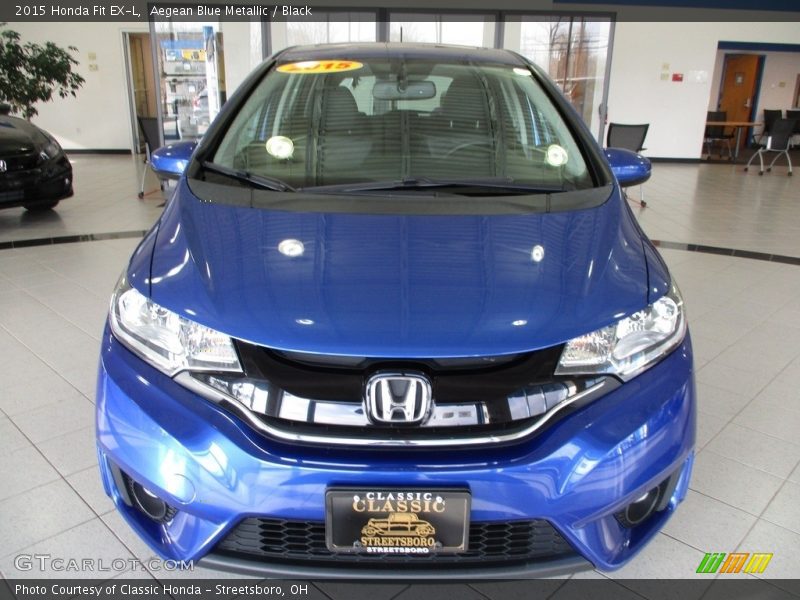 Aegean Blue Metallic / Black 2015 Honda Fit EX-L