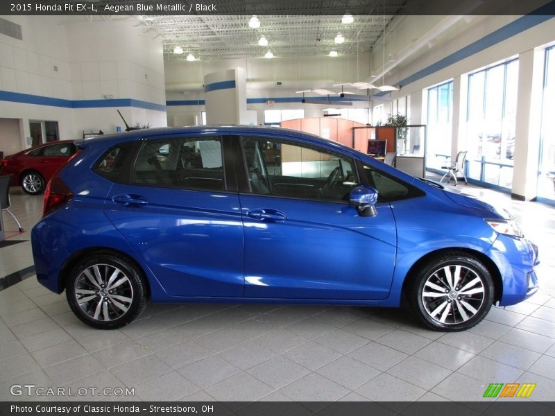 Aegean Blue Metallic / Black 2015 Honda Fit EX-L