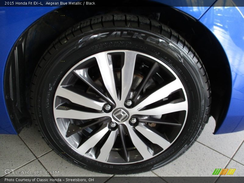 Aegean Blue Metallic / Black 2015 Honda Fit EX-L