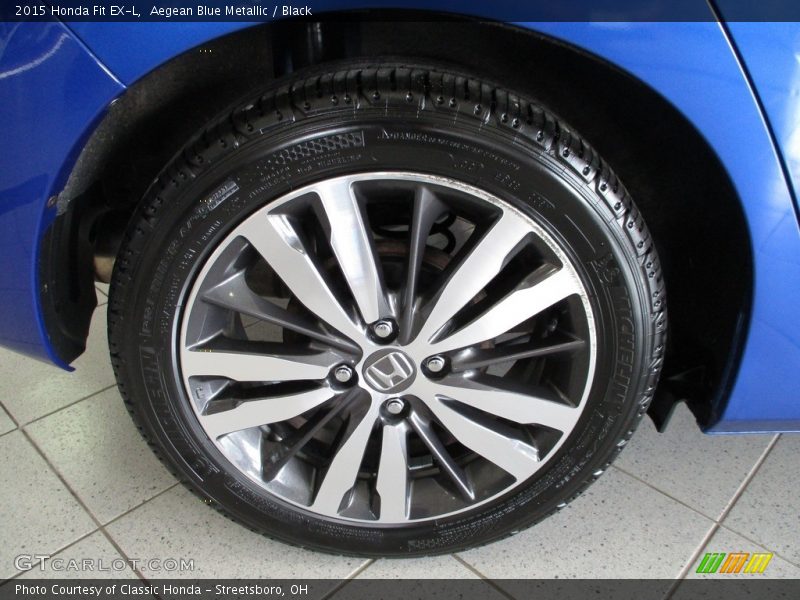 Aegean Blue Metallic / Black 2015 Honda Fit EX-L