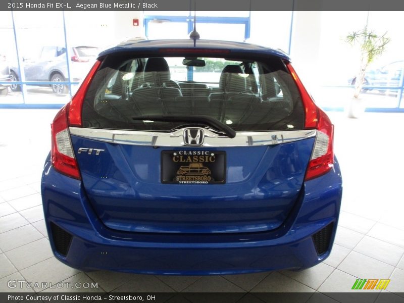 Aegean Blue Metallic / Black 2015 Honda Fit EX-L