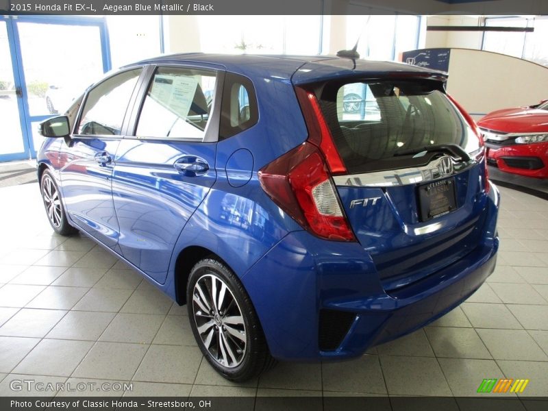 Aegean Blue Metallic / Black 2015 Honda Fit EX-L