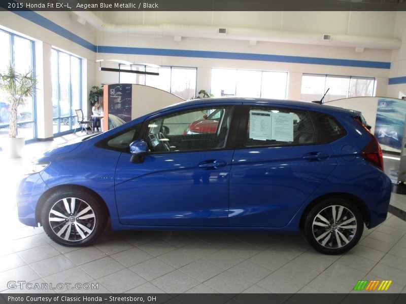 Aegean Blue Metallic / Black 2015 Honda Fit EX-L
