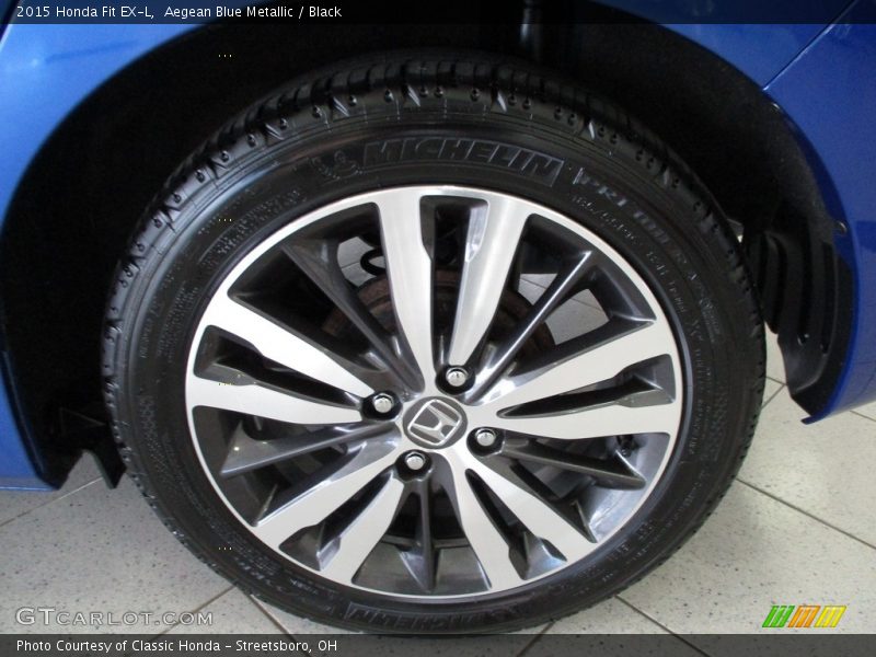 Aegean Blue Metallic / Black 2015 Honda Fit EX-L