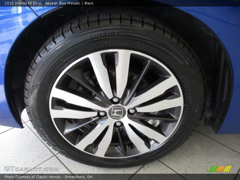 Aegean Blue Metallic / Black 2015 Honda Fit EX-L