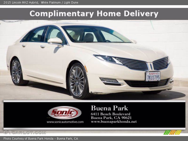 White Platinum / Light Dune 2015 Lincoln MKZ Hybrid