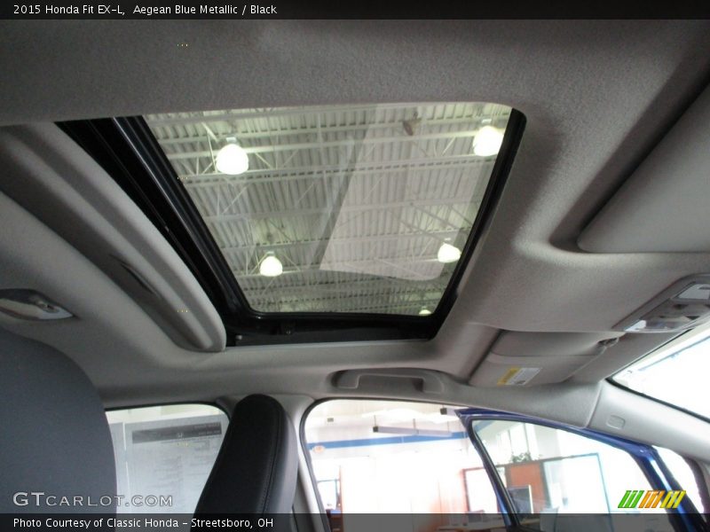 Aegean Blue Metallic / Black 2015 Honda Fit EX-L