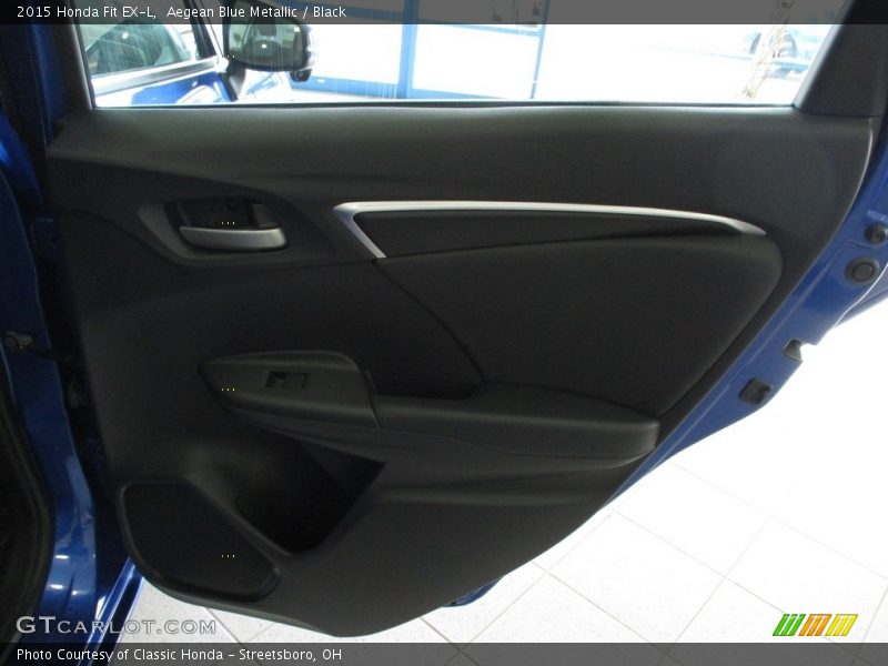 Aegean Blue Metallic / Black 2015 Honda Fit EX-L
