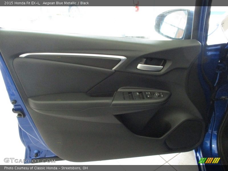 Aegean Blue Metallic / Black 2015 Honda Fit EX-L