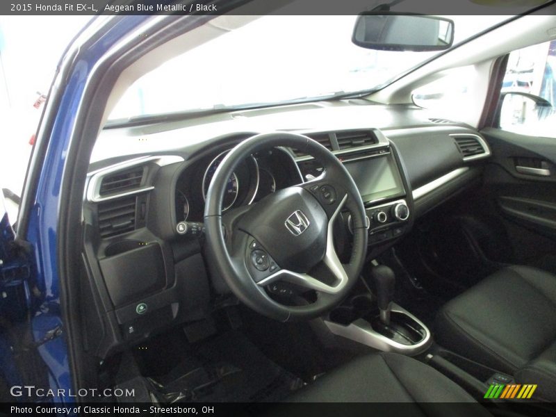 Aegean Blue Metallic / Black 2015 Honda Fit EX-L