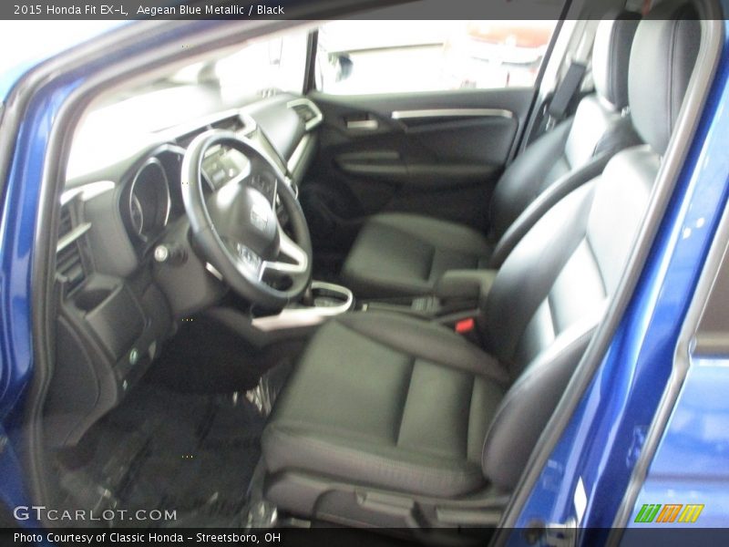 Aegean Blue Metallic / Black 2015 Honda Fit EX-L