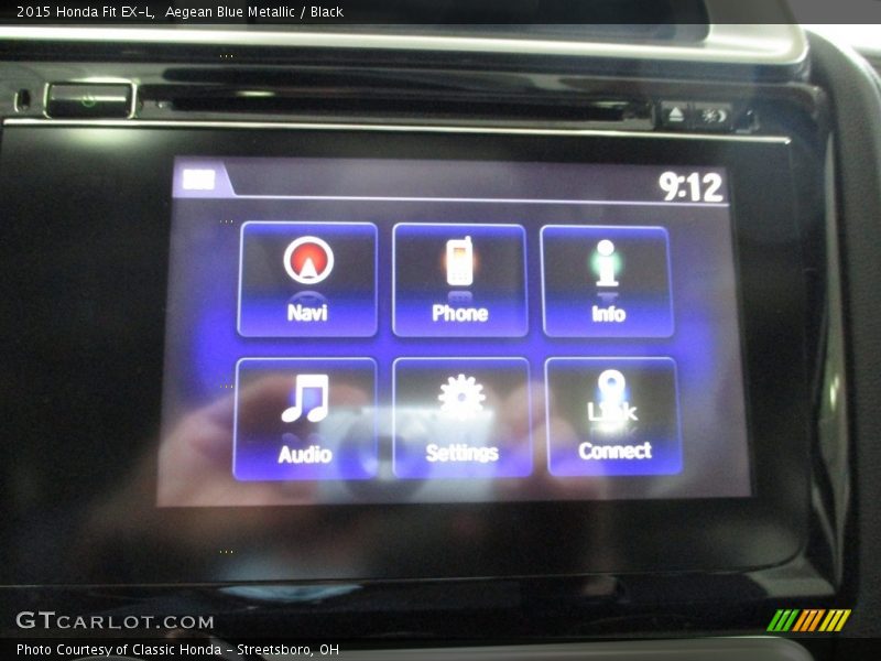 Aegean Blue Metallic / Black 2015 Honda Fit EX-L