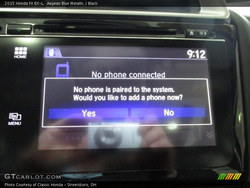 Aegean Blue Metallic / Black 2015 Honda Fit EX-L