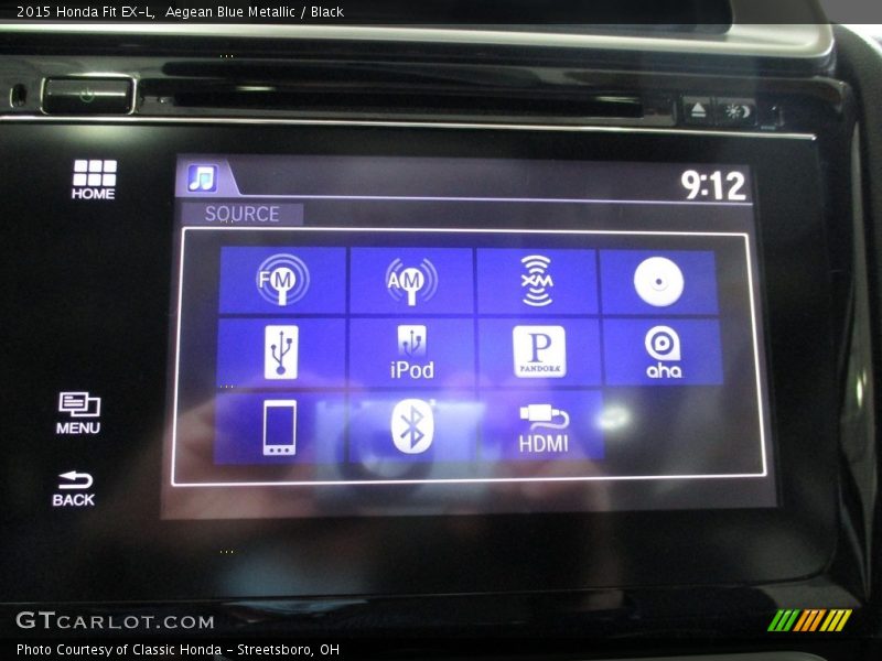 Aegean Blue Metallic / Black 2015 Honda Fit EX-L