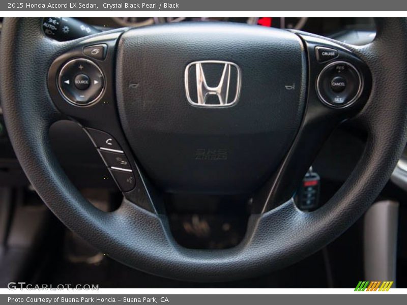 Crystal Black Pearl / Black 2015 Honda Accord LX Sedan