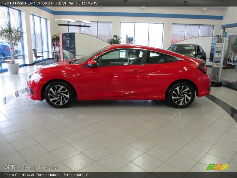 Rallye Red / Black/Gray 2018 Honda Civic LX Coupe