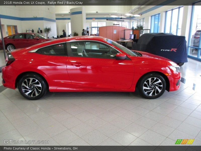 Rallye Red / Black/Gray 2018 Honda Civic LX Coupe