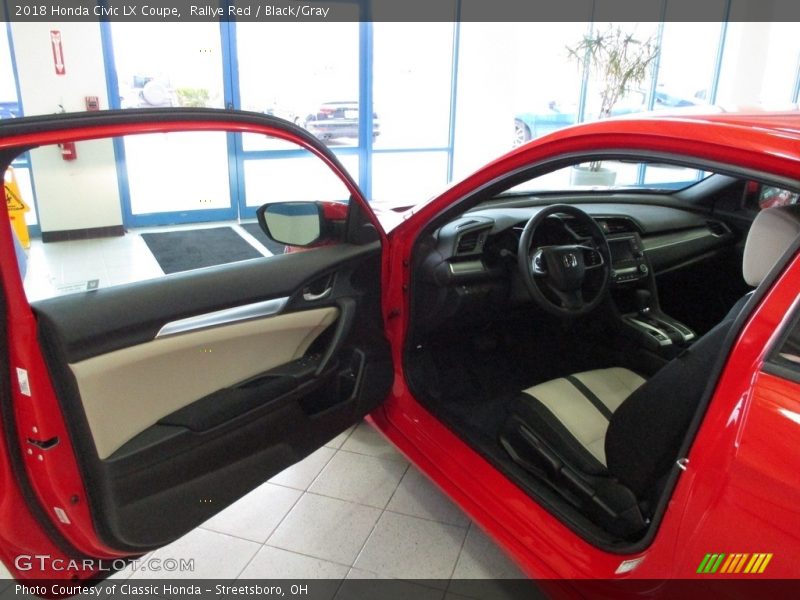 Rallye Red / Black/Gray 2018 Honda Civic LX Coupe