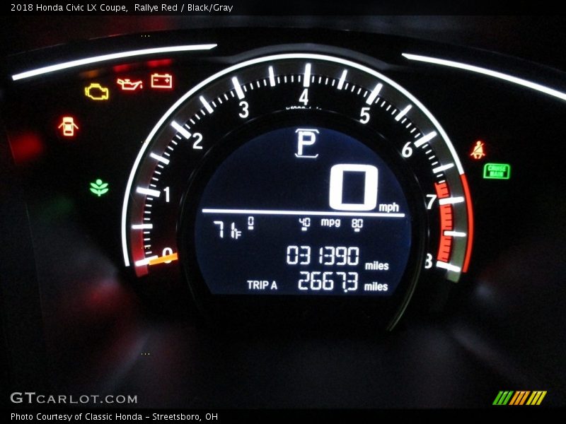 Rallye Red / Black/Gray 2018 Honda Civic LX Coupe