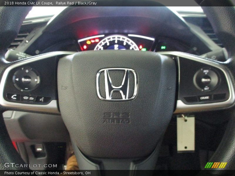 Rallye Red / Black/Gray 2018 Honda Civic LX Coupe