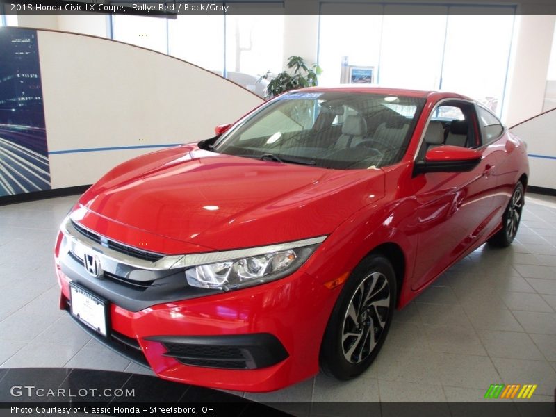 Rallye Red / Black/Gray 2018 Honda Civic LX Coupe