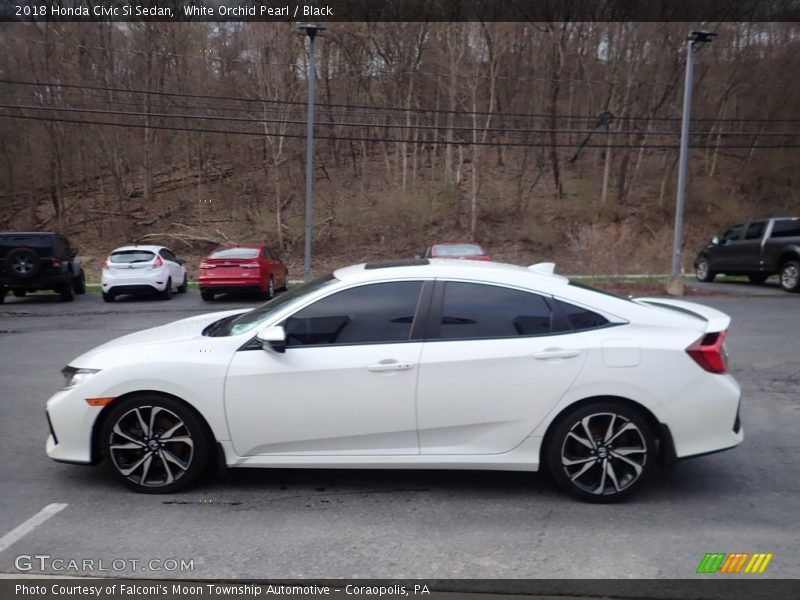 White Orchid Pearl / Black 2018 Honda Civic Si Sedan