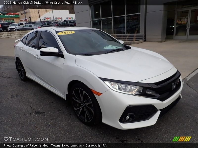 White Orchid Pearl / Black 2018 Honda Civic Si Sedan