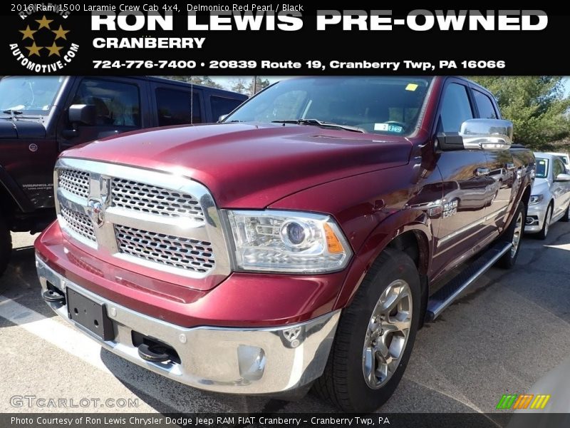 Delmonico Red Pearl / Black 2016 Ram 1500 Laramie Crew Cab 4x4