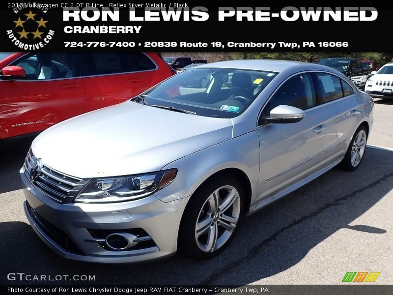 Reflex Silver Metallic / Black 2016 Volkswagen CC 2.0T R Line