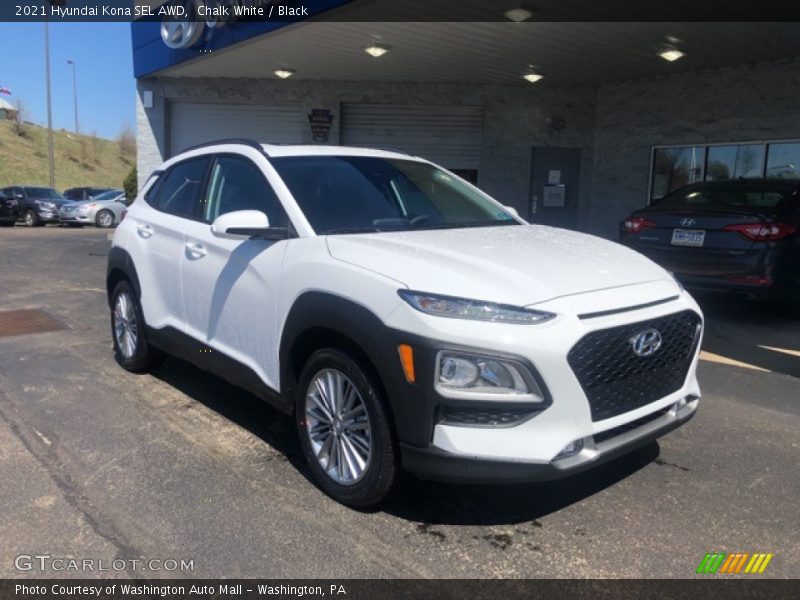 Chalk White / Black 2021 Hyundai Kona SEL AWD